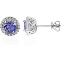 AAA-Tansanit-Goldohrringe AAA-Tansanit-Goldohrringe