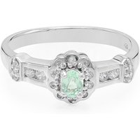 Grüner Fluorapatit-Silberring Grüner Fluorapatit-Silberring