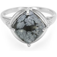 Schneeflocken-Obsidian-Silberring Schneeflocken-Obsidian-Silberring