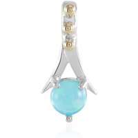 Äthiopischer Blauer Opal-Silberanhänger mit Gold (Granulieren) Äthiopischer Blauer Opal-Silberanhänger mit Gold (Granulieren)