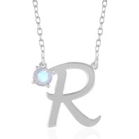 Regenbogen-Mondstein-Silbercollier Regenbogen-Mondstein-Silbercollier