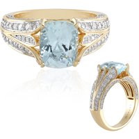 AAA-Brasilianischer Aquamarin-Goldring (SUHANA) AAA-Brasilianischer Aquamarin-Goldring (SUHANA)
