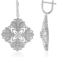 Weißer Saphir-Silberohrringe Weißer Saphir-Silberohrringe