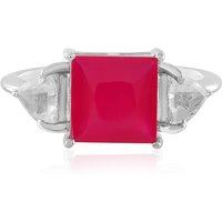 Himbeer-Chalzedon-Silberring Himbeer-Chalzedon-Silberring