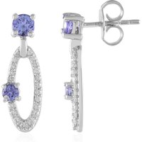 Tansanit-Silberohrringe Tansanit-Silberohrringe