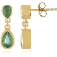 Russischer Smaragd-Silberohrringe Russischer Smaragd-Silberohrringe