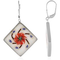 Weißer Marmor-Silberohrringe Weißer Marmor-Silberohrringe