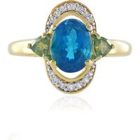 Neonblauer Apatit-Silberring Neonblauer Apatit-Silberring