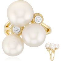 Weiße Südseeperlen-Goldring (Michelle Albala) Weiße Südseeperlen-Goldring (Michelle Albala)