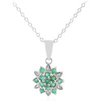 Brasilianischer Smaragd-Silberhalskette Brasilianischer Smaragd-Silberhalskette