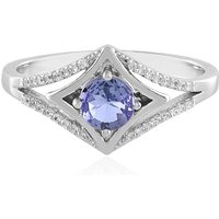 Nicht erhitzter Tansanit-Silberring Nicht erhitzter Tansanit-Silberring