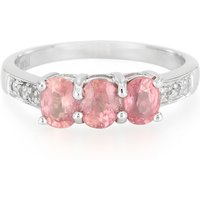 Padparadscha-Saphir-Silberring Padparadscha-Saphir-Silberring