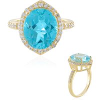 Paraibafarbener Topas-Silberring Paraibafarbener Topas-Silberring