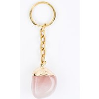 Rosenquarz-Edelstahlschlüsselanhänger Rosenquarz-Edelstahlschlüsselanhänger