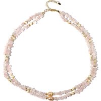 Rosenquarz-Silberhalskette Rosenquarz-Silberhalskette