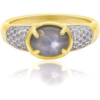 Silberner Stern-Saphir-Goldring Silberner Stern-Saphir-Goldring