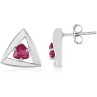 Madagaskar-Rubin-Silberohrringe Madagaskar-Rubin-Silberohrringe