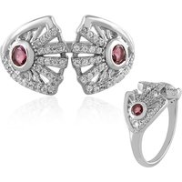 Nigerianischer Pinkfarbener Turmalin-Silberring Nigerianischer Pinkfarbener Turmalin-Silberring