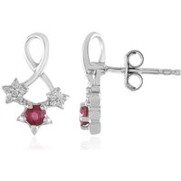 Madagaskar-Rubin-Silberohrringe Madagaskar-Rubin-Silberohrringe