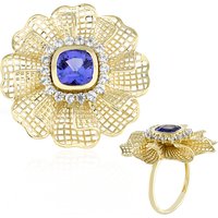 AAA-Tansanit-Goldring (Ornaments by de Melo) AAA-Tansanit-Goldring (Ornaments by de Melo)