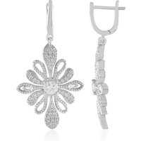 Weißer Saphir-Silberohrringe Weißer Saphir-Silberohrringe