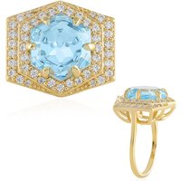 Himmelblauer Topas-Silberring Himmelblauer Topas-Silberring