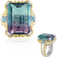 Mehrfarbiger Fluorit-Silberring (Gems en Vogue) Mehrfarbiger Fluorit-Silberring (Gems en Vogue)