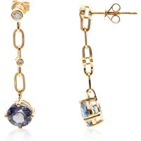 Nicht erhitzter Tansanit-Goldohrringe (CIRARI) Nicht erhitzter Tansanit-Goldohrringe (CIRARI)