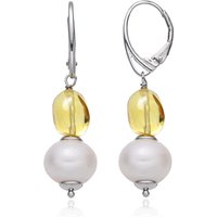 Weiße Süßwasserzuchtperlen-Silberohrringe (MONOSONO COLLECTION) Weiße Süßwasserzuchtperlen-Silberohrringe (MONOSONO COLLECTION)