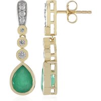 Brasilianischer Smaragd-Goldohrringe (de Melo) Brasilianischer Smaragd-Goldohrringe (de Melo)