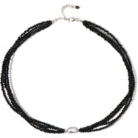 Schwarzer Turmalin-Silberhalskette Schwarzer Turmalin-Silberhalskette