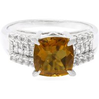 Cognac-Quarz-Silberring Cognac-Quarz-Silberring