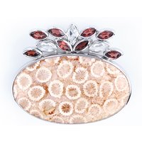 Versteinerte Koralle-Silberanhänger Versteinerte Koralle-Silberanhänger