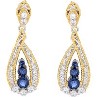 Blauer Saphir-Silberohrringe (Gems en Vogue) Blauer Saphir-Silberohrringe (Gems en Vogue)