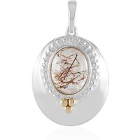 Kupferfarbener Rutilquarz-Silberanhänger mit Gold (Granulieren) Kupferfarbener Rutilquarz-Silberanhänger mit Gold (Granulieren)