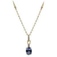 Nicht erhitzter Tansanit-Goldhalskette (CIRARI) Nicht erhitzter Tansanit-Goldhalskette (CIRARI)