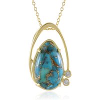 Blauer Mohave-Kupfer-Türkis-Silberhalskette (Faszination Türkis) Blauer Mohave-Kupfer-Türkis-Silberhalskette (Faszination Türkis)