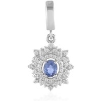 Nicht erhitzter Blauer Ceylon-Saphir-Silberanhänger Nicht erhitzter Blauer Ceylon-Saphir-Silberanhänger