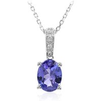 AAA-Tansanit-Goldhalskette AAA-Tansanit-Goldhalskette