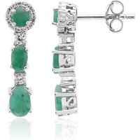 Brasilianischer Smaragd-Silberohrringe Brasilianischer Smaragd-Silberohrringe