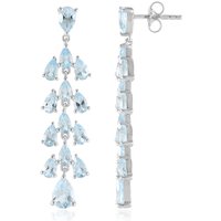 Himmelblauer Topas-Silberohrringe Himmelblauer Topas-Silberohrringe