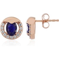 Blauer Madagaskar-Saphir-Silberohrringe Blauer Madagaskar-Saphir-Silberohrringe