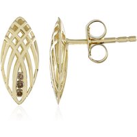 I2 Champagner-Diamant-Goldohrringe (Ornaments by de Melo) I2 Champagner-Diamant-Goldohrringe (Ornaments by de Melo)