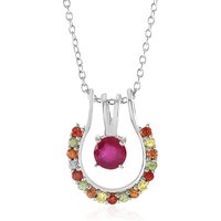 Madagaskar-Rubin-Silberhalskette Madagaskar-Rubin-Silberhalskette