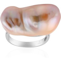 Pfirsichfarbene Süßwasserzuchtperlen-Silberring (TPC) Pfirsichfarbene Süßwasserzuchtperlen-Silberring (TPC)
