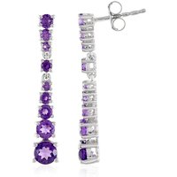 Sibirischer Amethyst-Silberohrringe Sibirischer Amethyst-Silberohrringe