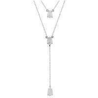 Regenbogen-Mondstein-Silbercollier Regenbogen-Mondstein-Silbercollier