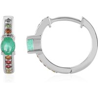 Russischer Smaragd-Silberohrringe Russischer Smaragd-Silberohrringe