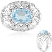 Himmelblauer Topas-Silberring Himmelblauer Topas-Silberring