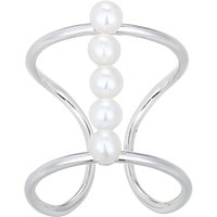 Weiße Süßwasserzuchtperlen-Silberring Weiße Süßwasserzuchtperlen-Silberring